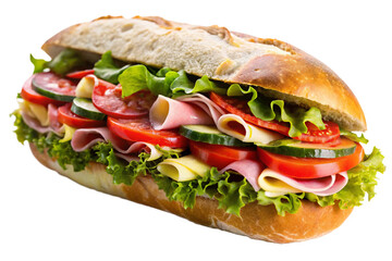 Delicious sub sandwich fresh ingredients healthy lunch