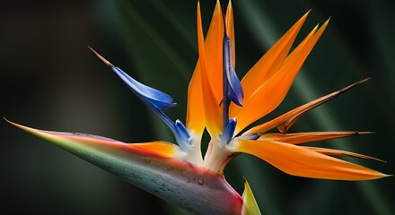 Vibrant Bird of Paradise Flower Close-Up