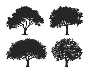 Timeless Orange Tree Silhouette in Vector Format