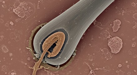 Magnified Hair Follicle: A Microscopic View of Human Hair Growth