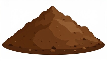 A stylized illustration of a pile of brown earth.