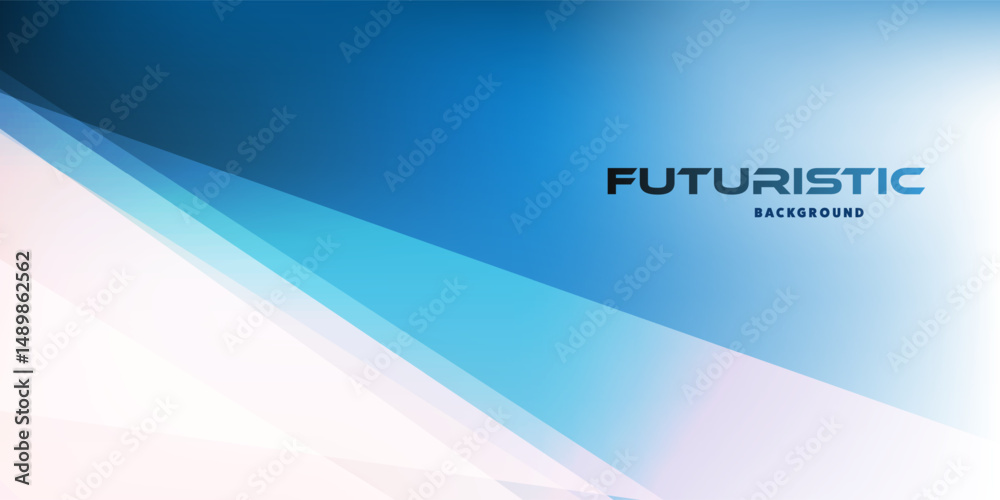 Wall mural a futuristic background with abstract geometric shapes in blue and white. clean lines and a dynamic 