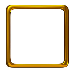 Golden square border on png transparent background.