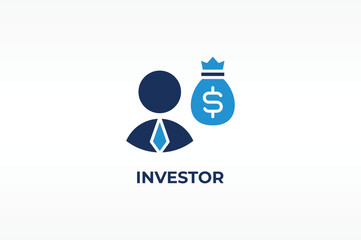 INVESTOR vector, icon or logo sign isolated symbol illustration