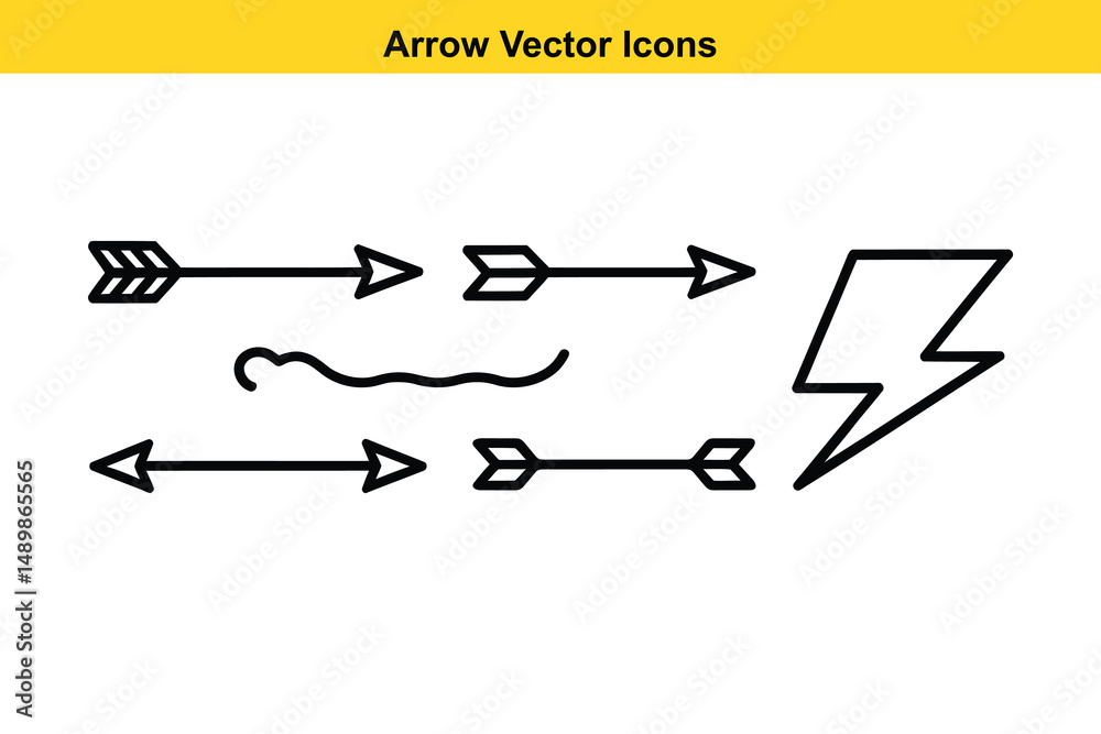 Poster vector arrow icons collection – directional, curved, and decorative arrow symbols. vector navigation