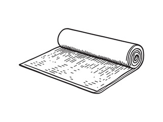 Yoga Mat vector line art illustration
