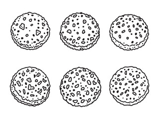 Falafel line art vector illustration