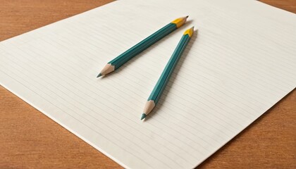 Two Teal Pencils on a Lined Notepad