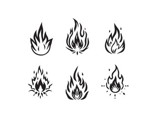 Fire Sprite Spark line art vector illustration