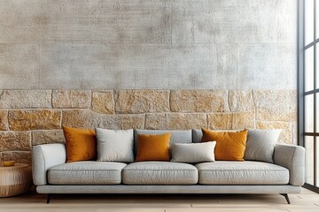 Modern living room sofa arrangement contemporary home interior design cozy environment wide angle stylish comfort