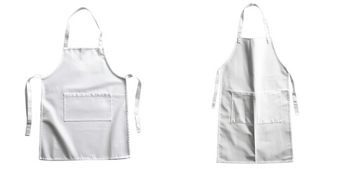 Two White Aprons Isolated on Transparent Background, Cooking Apparel Mockup, Restaurant Uniform, Apron, Mockup, Uniform