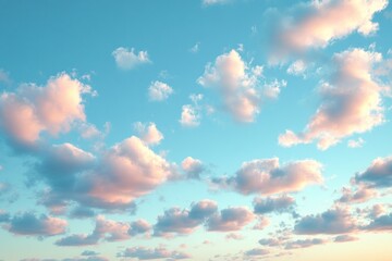 Rosy clouds blush against a serene sky