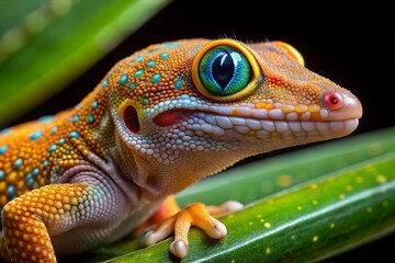 green lizard on a branch
