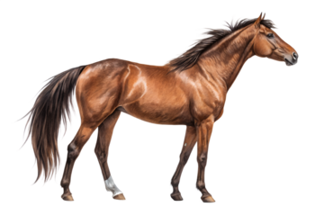 brown horse isolated on white or transparent png