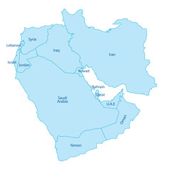 map of middle east vector