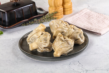 Georgian stuffed meat dumplings Khinkali