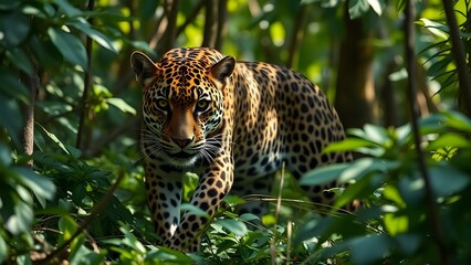 A leopard in the forest.