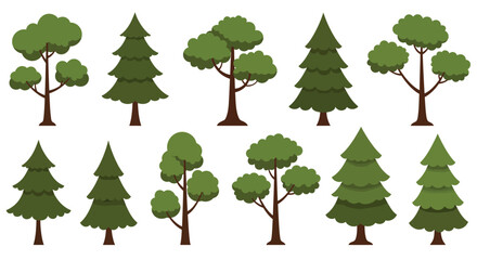 Diverse Illustrated Trees Collection for Design & Education
