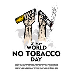 world no tobacco day poster vector