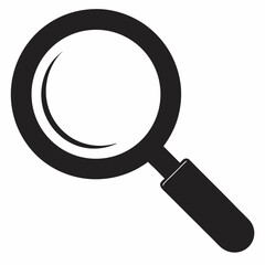Magnifying glass black icon on white background.