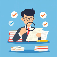 businessman with a lot of books