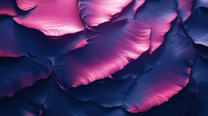 Abstract art with deep pink and blue hues, textured like sculpted petals or waves