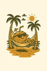 Tropical Coconut Relaxation Art