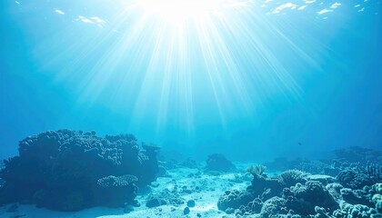 Fototapeta premium Exploring underwater wonders ocean floor photography marine environment aerial view natural beauty