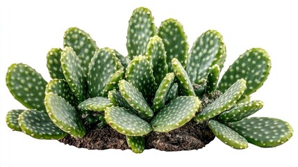 A potted cactus isolated on white background