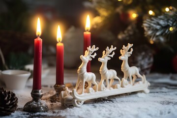 Festive candlesticks, generated AI