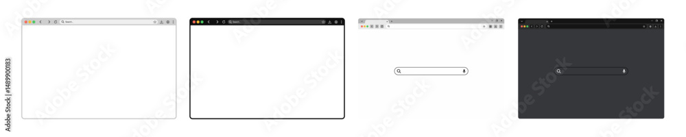 Leinwandbilder browser window website mockup template with frames for pc, laptop, tablet, and mobile. includes ligh