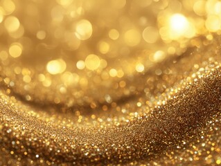 Shimmering Golden Bokeh Texture with Soft Focus for Luxurious Backgrounds, Elegant Designs, and Festive Decoration Ideas