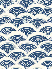 Traditional Japanese wave pattern (Seigaiha) – a timeless and elegant geometric design, ideal for textiles, backgrounds, packaging, and decorative projects.