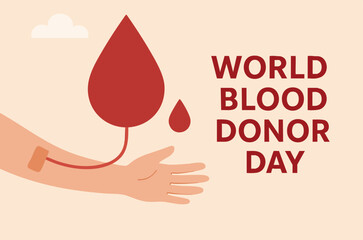 World Blood Donor Day Cover Poster vector Template