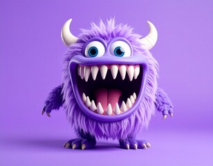 Purple monster on a purple background