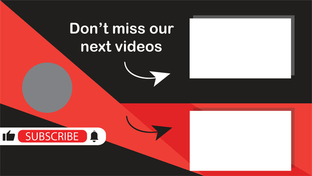 youtube end screen modern template, background for the end youtube video