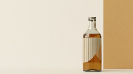 Amber beverage bottle mockup