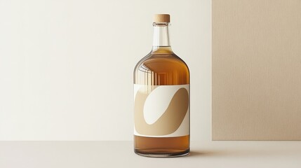 Amber liquid bottle minimalist design