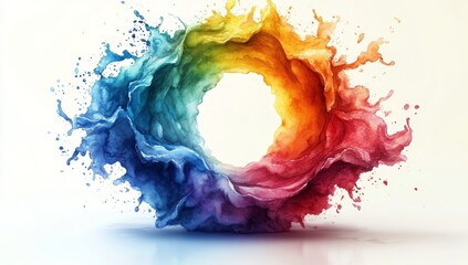 Vibrant Rainbow Paint Splash Explosion Abstract Background