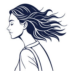 Woman hair and face vector on white background. Adobe Illustrator Artwork