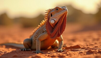 Fototapeta premium Desert Lizard At Sunset