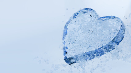 Cold heart light water splash on the right