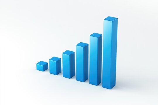 Ascending blue bar graph