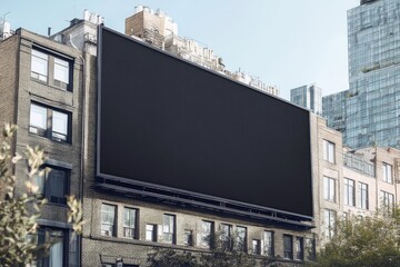 Obraz premium Large blank digital billboard mounted on city building facade