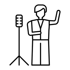 Male Singer outline icon