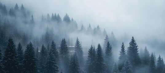 Misty mountain forest