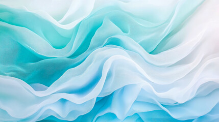 Obraz premium Abstract light and airy fabric in shades of blue and white, flowing like water