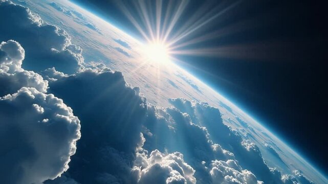 Beautiful space view of the Earth with cloud formation