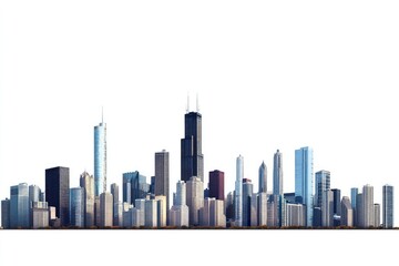 Naklejka premium Chicago skyline panorama