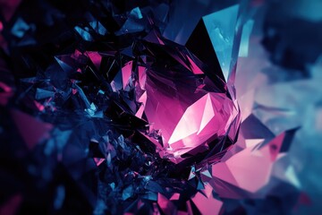 Abstract fractured crystal, vibrant colors